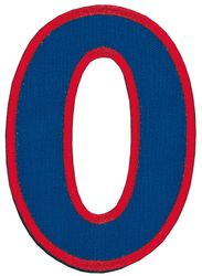 Nažehľovacie vyšívané čísla - nula modrá výška 8 cm